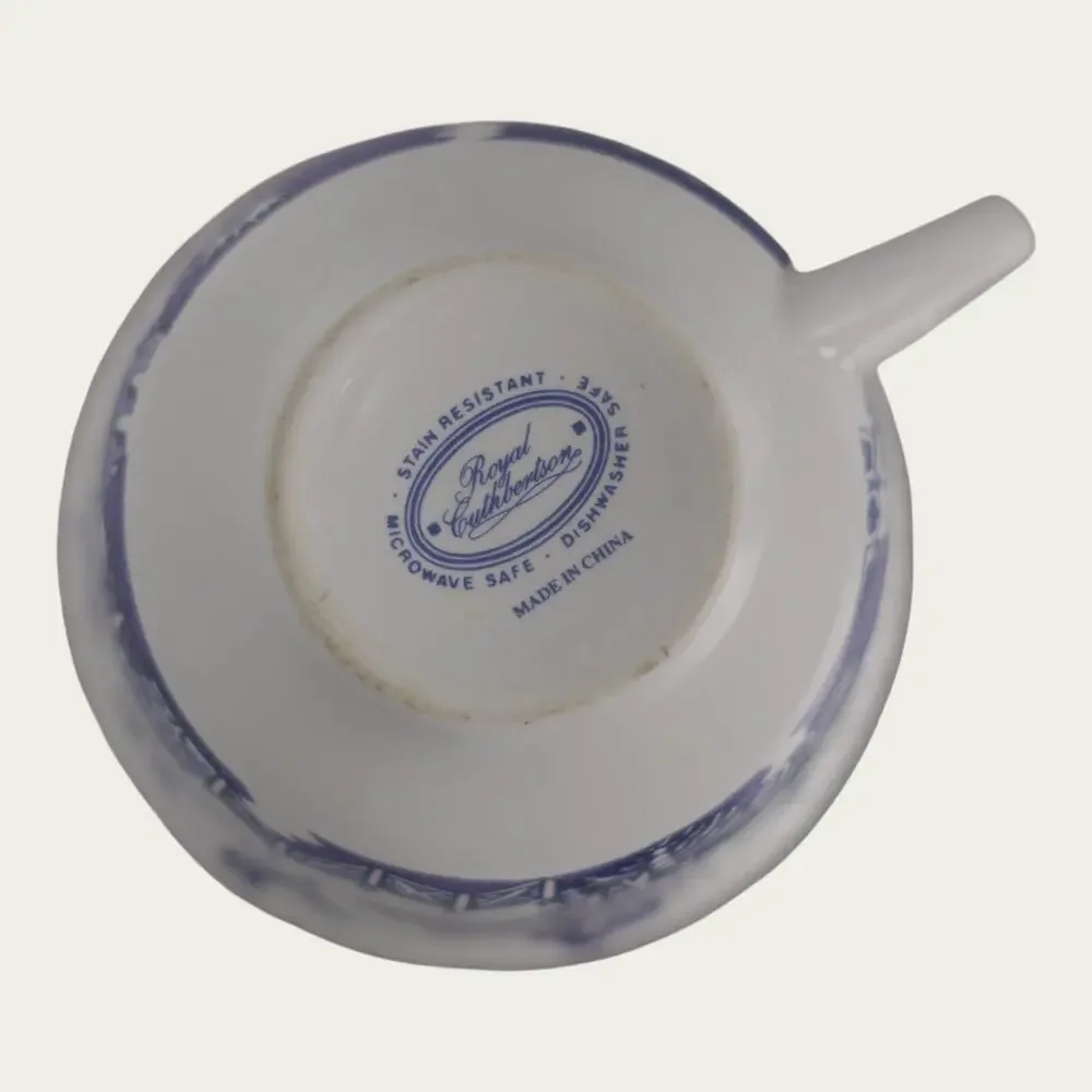 Royal Cuthbertson Blue Willow Demitasse Espresso Cups Saucers Set of 4 China